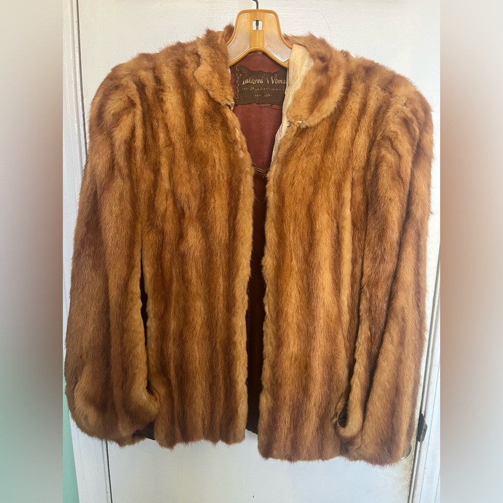Vintage Whiskey Colored Mink Jacket/Cape